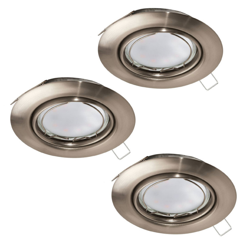 Spot encastrable Peneto nickel mat Ø 8,7 cm 3 x 4,6 W EGLO