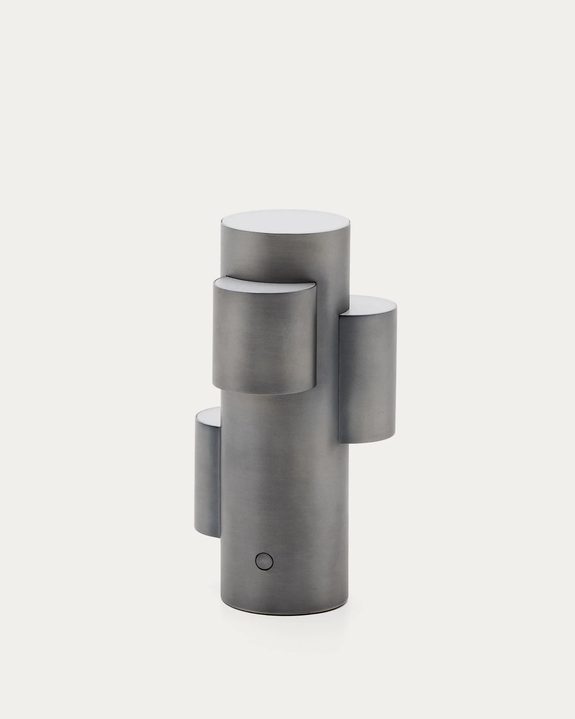 Adrina portable LED table lamp in dark grey metal with brushed finish
