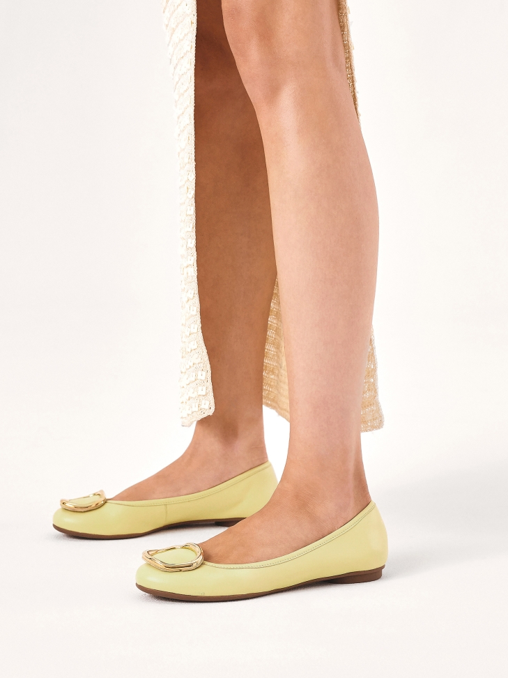 Slip-on ballerinas with metal embellishment