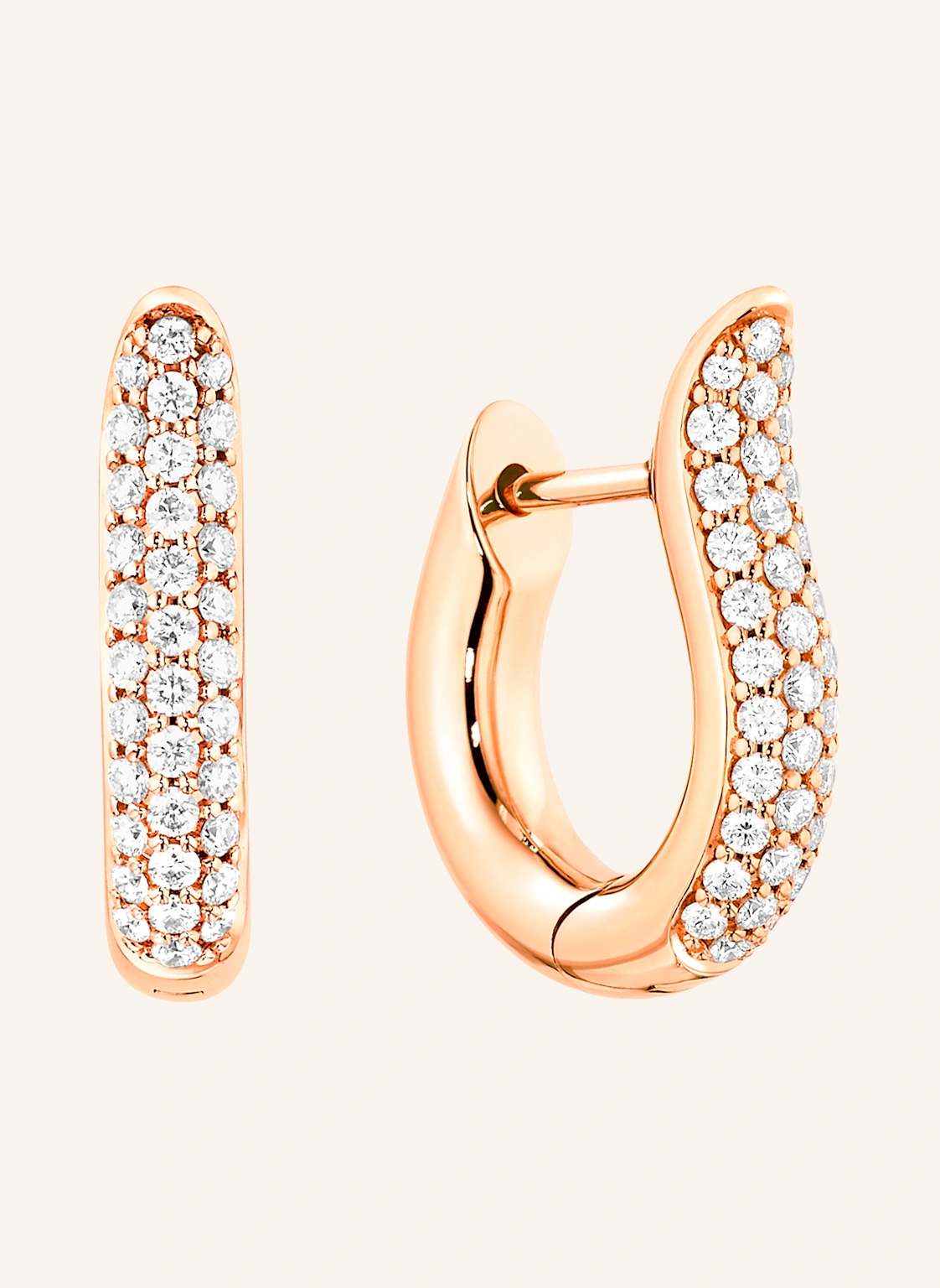 TAMARA COMOLLI Ohrstecker SIGNATURE OHRSTECKER HOOP SMALL DIAMOND PAVÉ 18K Roségold