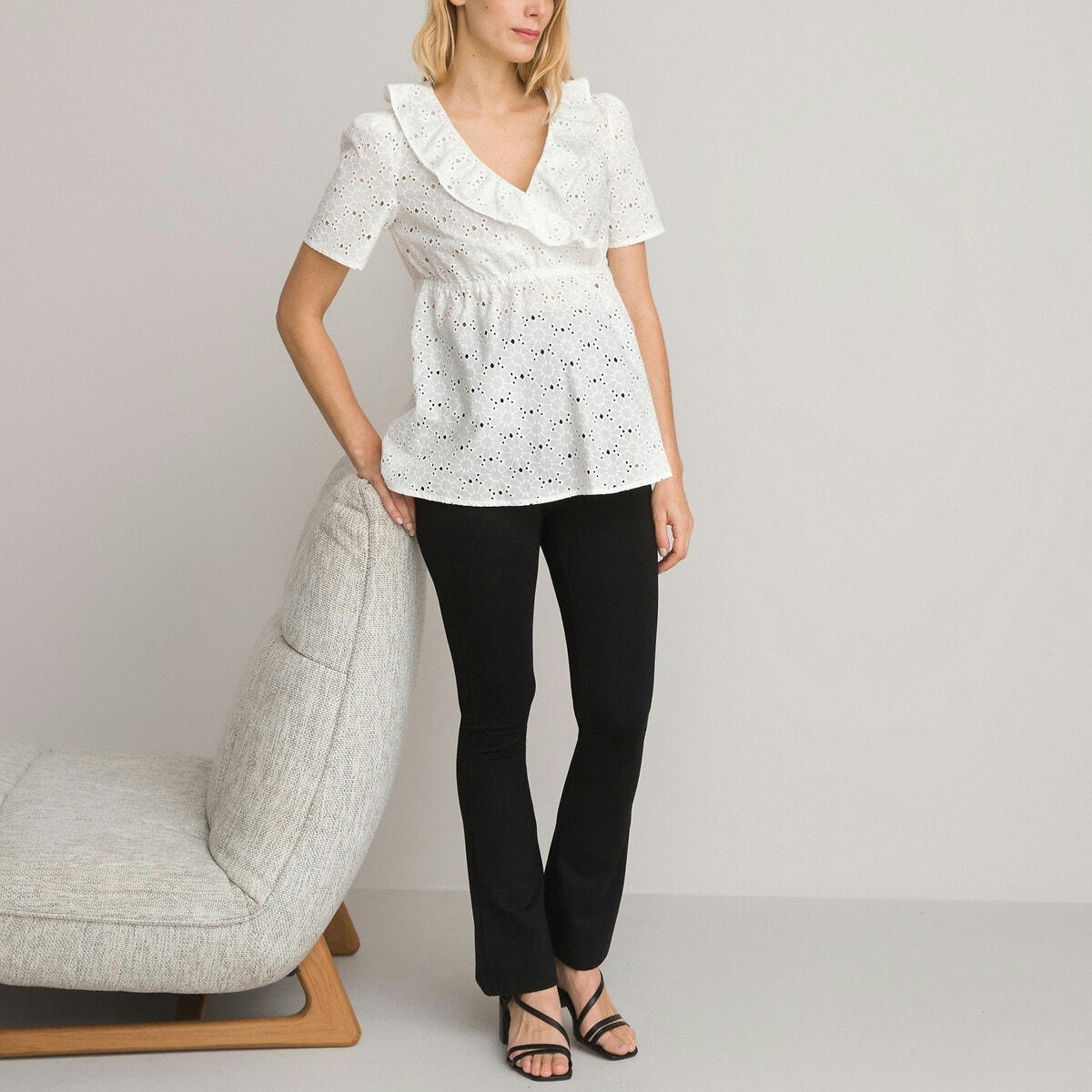 Blouse de grossesse, en broderie anglaise