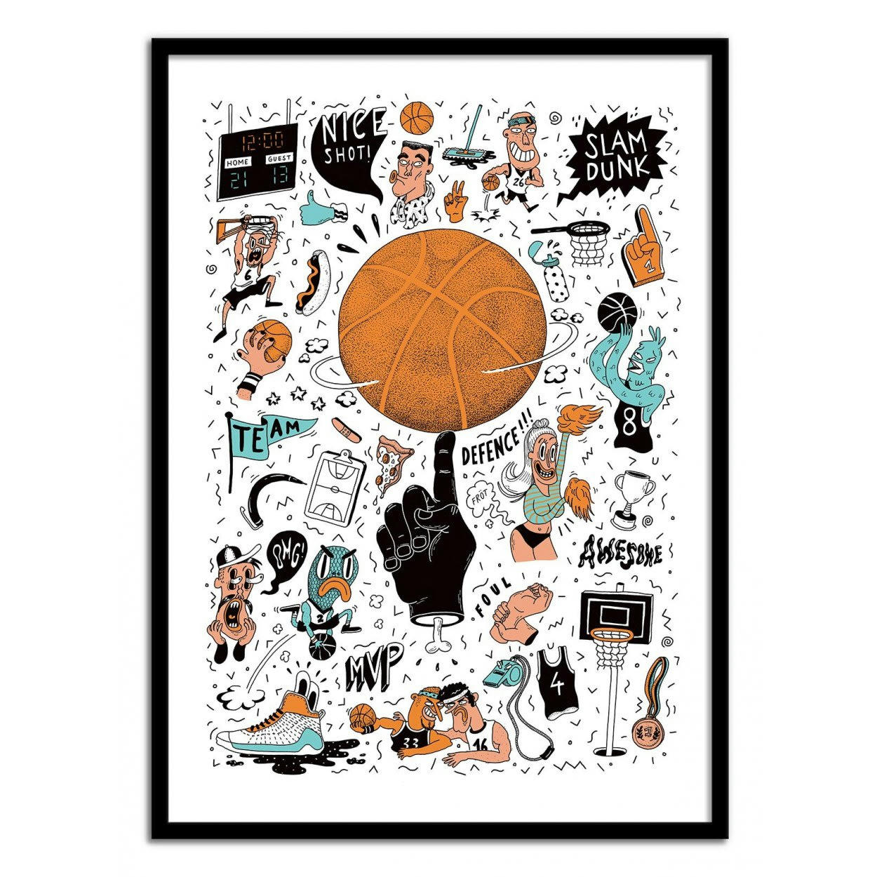 SARAH MATUSZEWSKI - BASKETBALL - Affiche d'art 50 x 70 cm