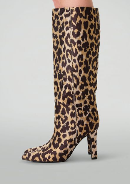 Leopard hoge laarzen met hak
