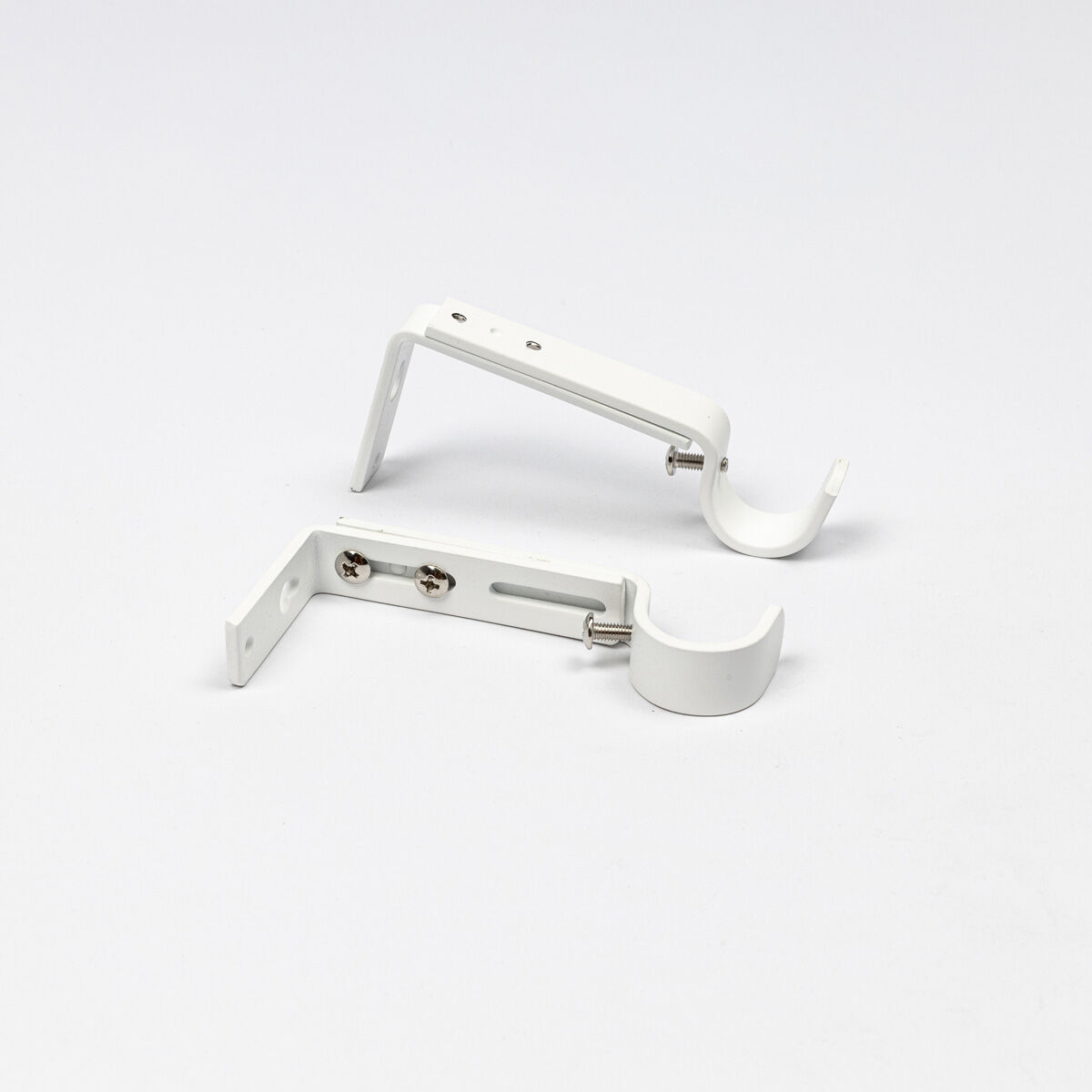 Conjunto de 2 suportes branco mate para calha extensível