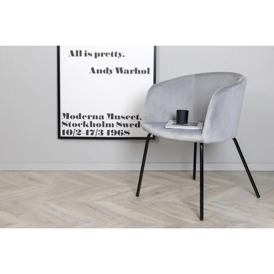 Svea - Tiro eetkamerstoel - velvet - grijs