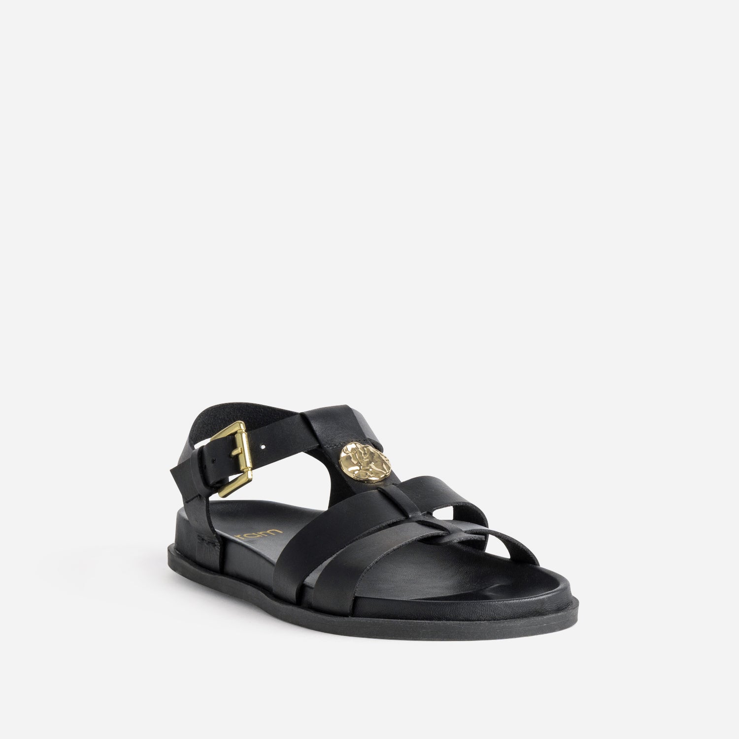 Sandale anatomique noir cuir