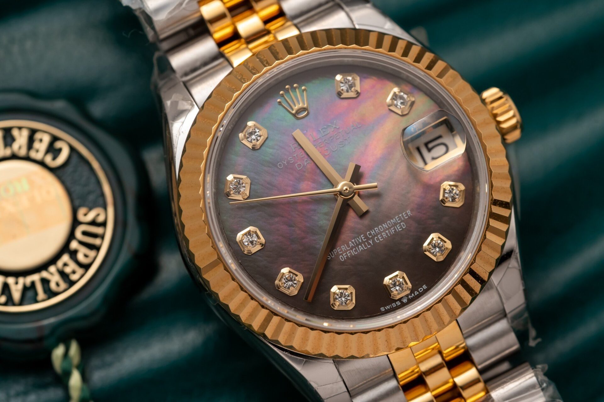 Rolex Datejust 278273 SS/YG Plated Dark MOP Dial CZ Diamonds 31mm Jub AAA Replica