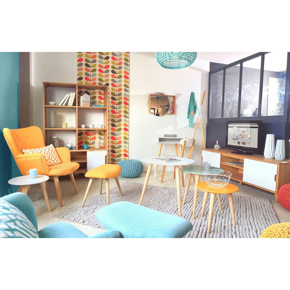 SCANDIE - Tables basses gigognes laqué blanc 116 cm