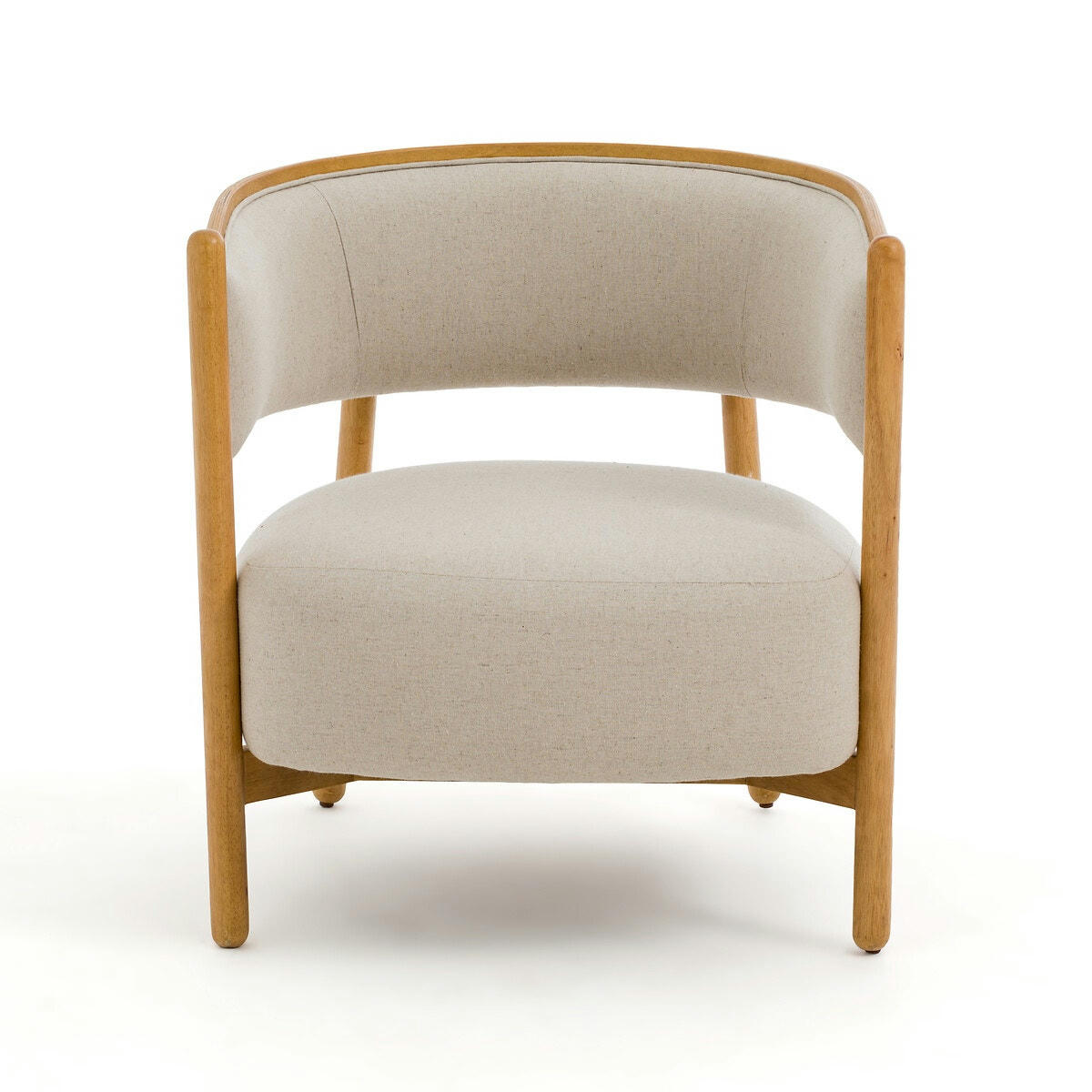 Fauteuil hévéa et coton/lin, Natesse