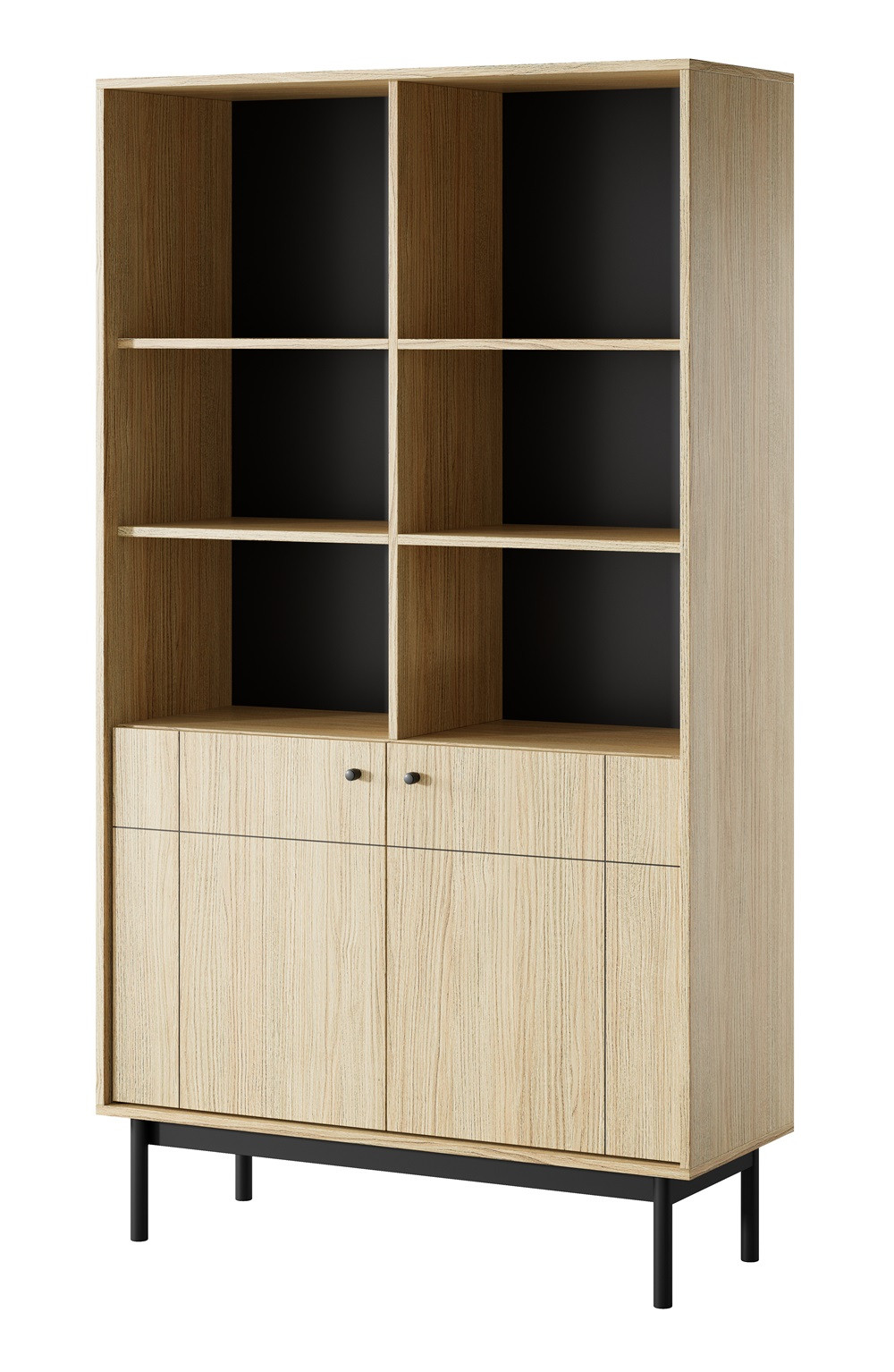 Regał NATURE w stylu japandi do salonu R104 - dąb linea