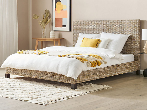 Lit avec sommier Rotin SALBRIS 180 x 200 cm Naturel