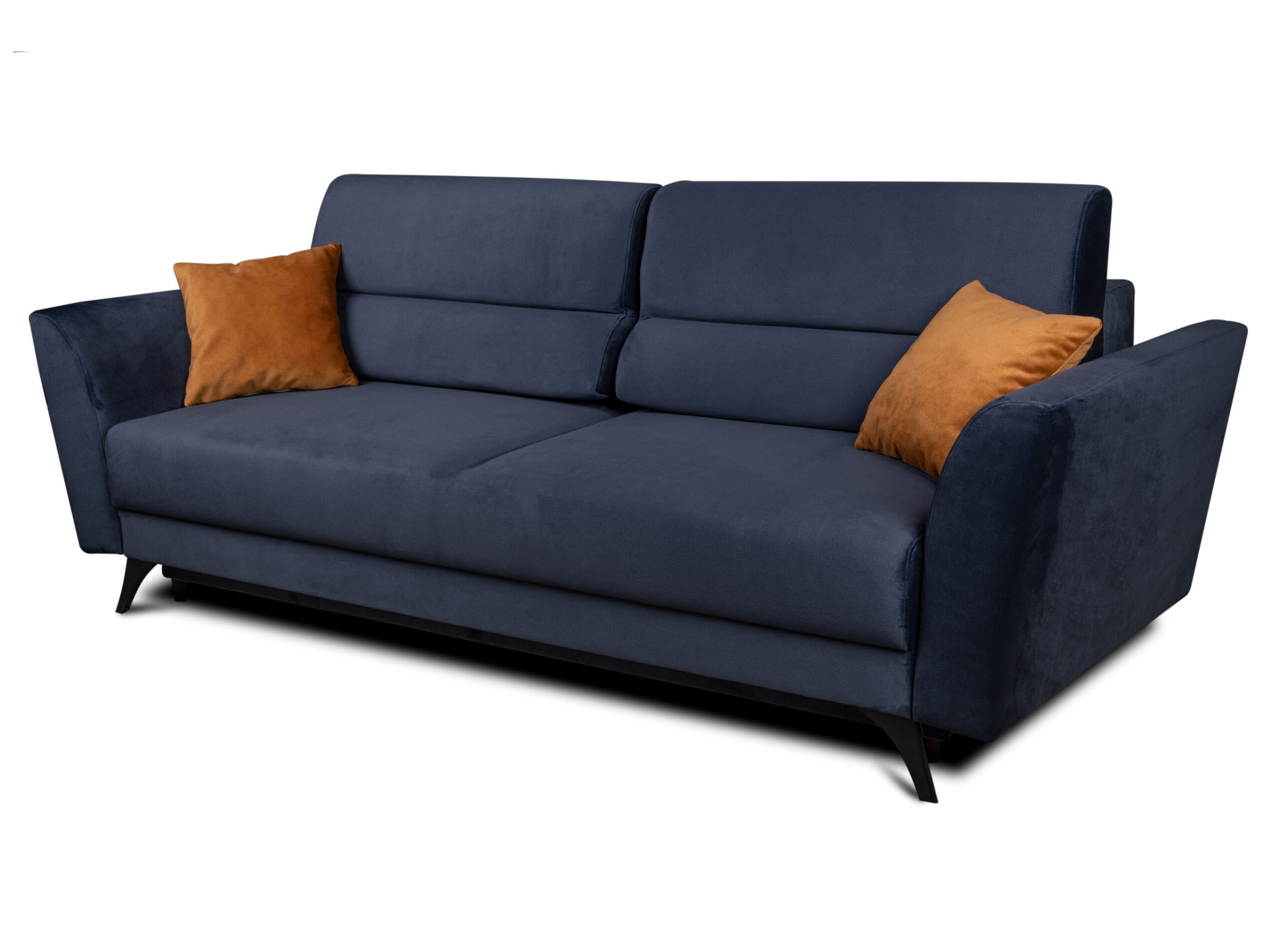 Sofa Palermo z funkcją spania i pojemnikiem, Amor Velvet 4314 granatowy