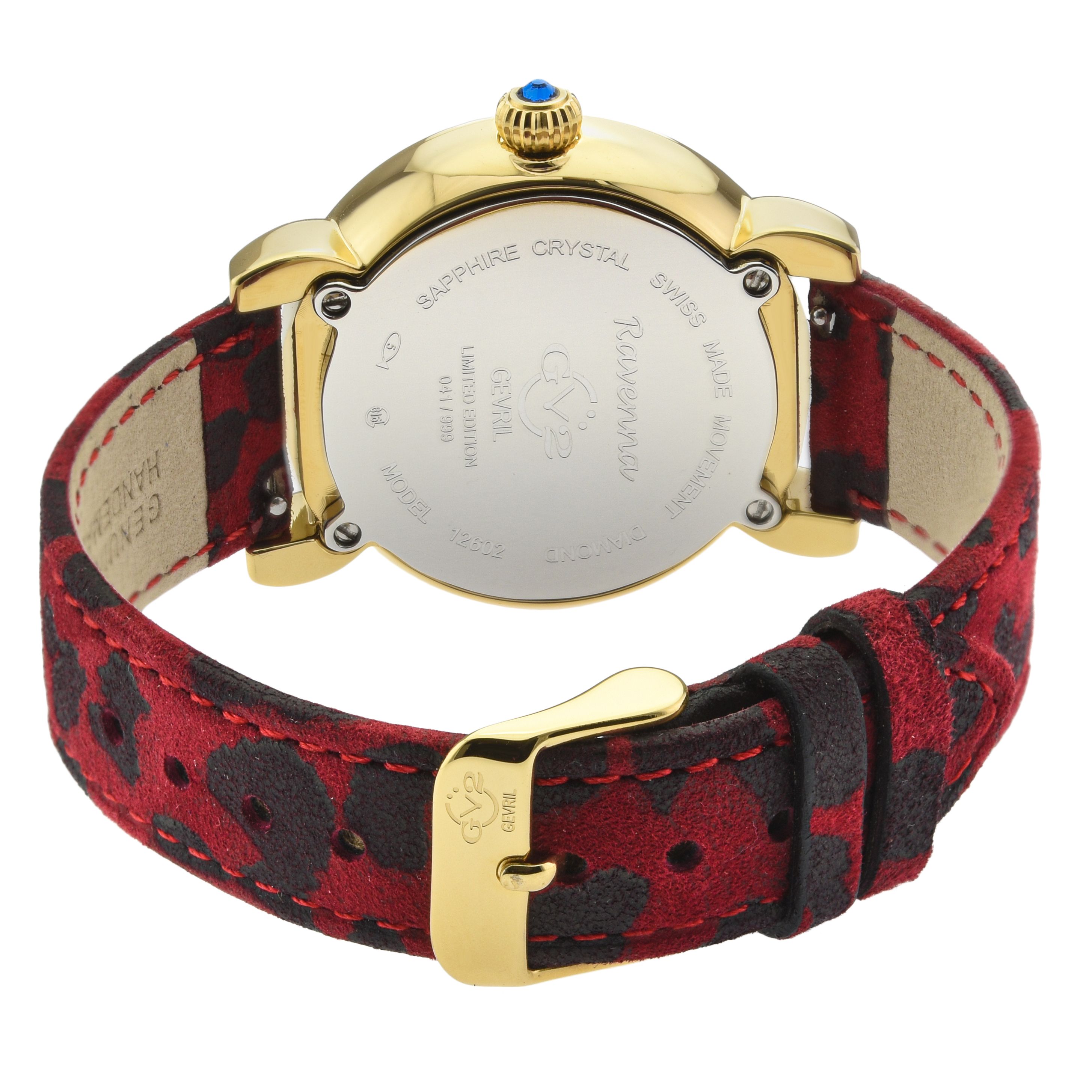 GV2 Ravenna MOP Dial 12602 Leather Swiss Quartz Watch