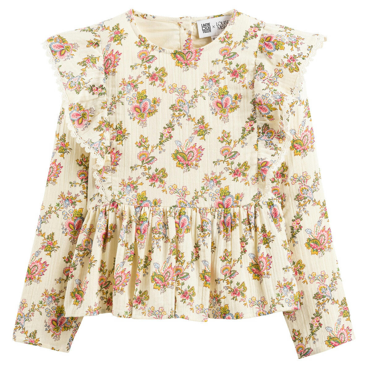Blouse manches longues en double gaze imprimée
