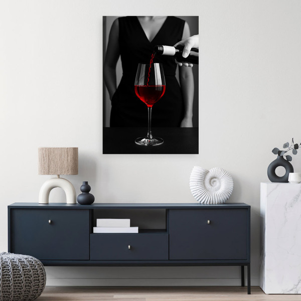 Obraz do sypialni salonu, Kobieta Czerwone Wino 20x30