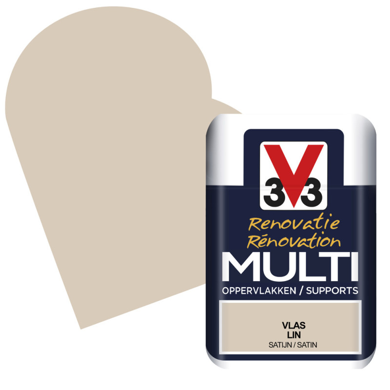 Peinture de rénovation multi-supports Lin satin 75 ml V33