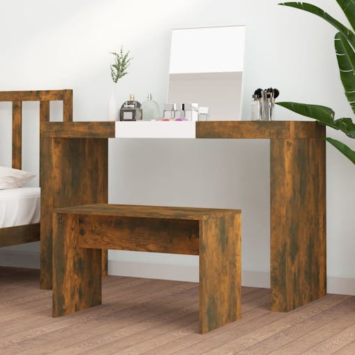 NNEVL Dressing Stool Smoked Oak 70x35x45 cm Engineered Wood
