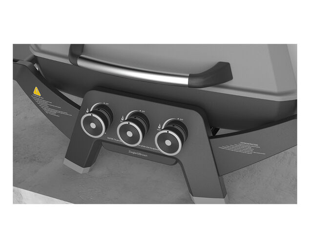 Ziggy Elite Triple Grill LPG BBQ - Gunmetal Grey