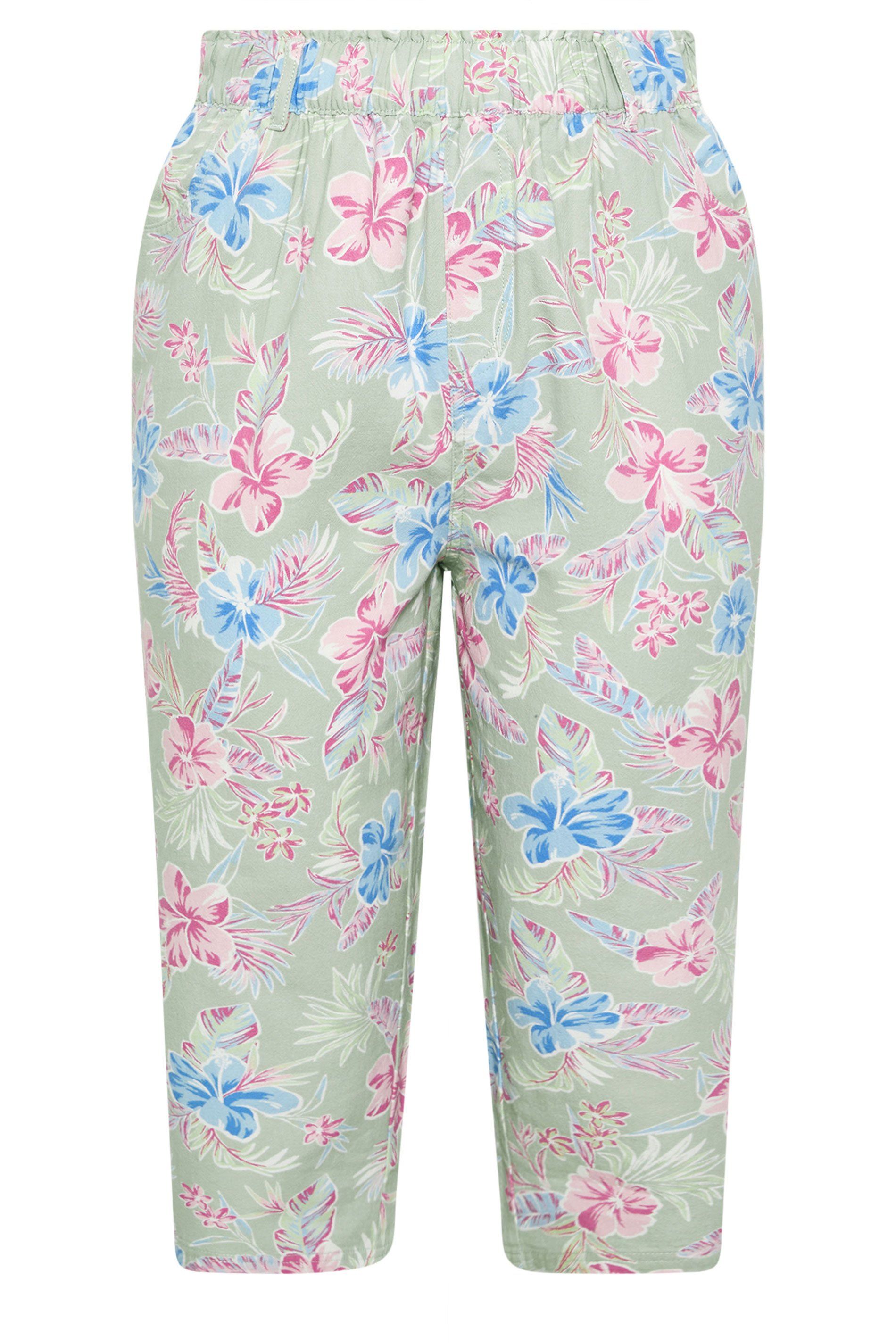 Yours Tropical Cropped Trousers