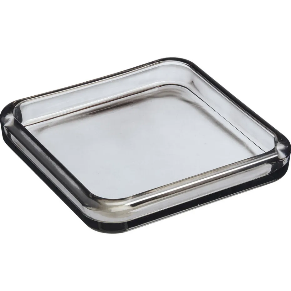 Kwantum Kaarsenplateaus | Kaarsenplateaus | Glazen Plateau Lisa  Grijs