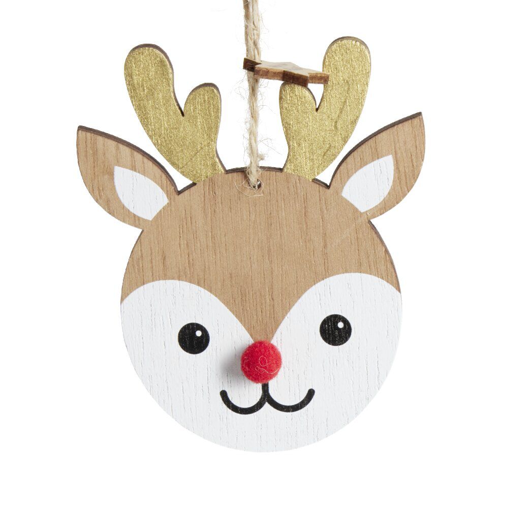 Renne à suspendre en bois "Mon 1er No&euml;l" H11,5cm