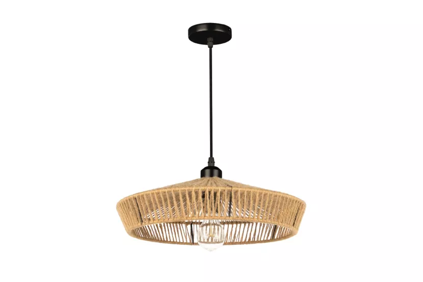 Skandynawska Lampa Wisząca KAROS 400 Boho Tkana Naturalna Sznurek Jutowy