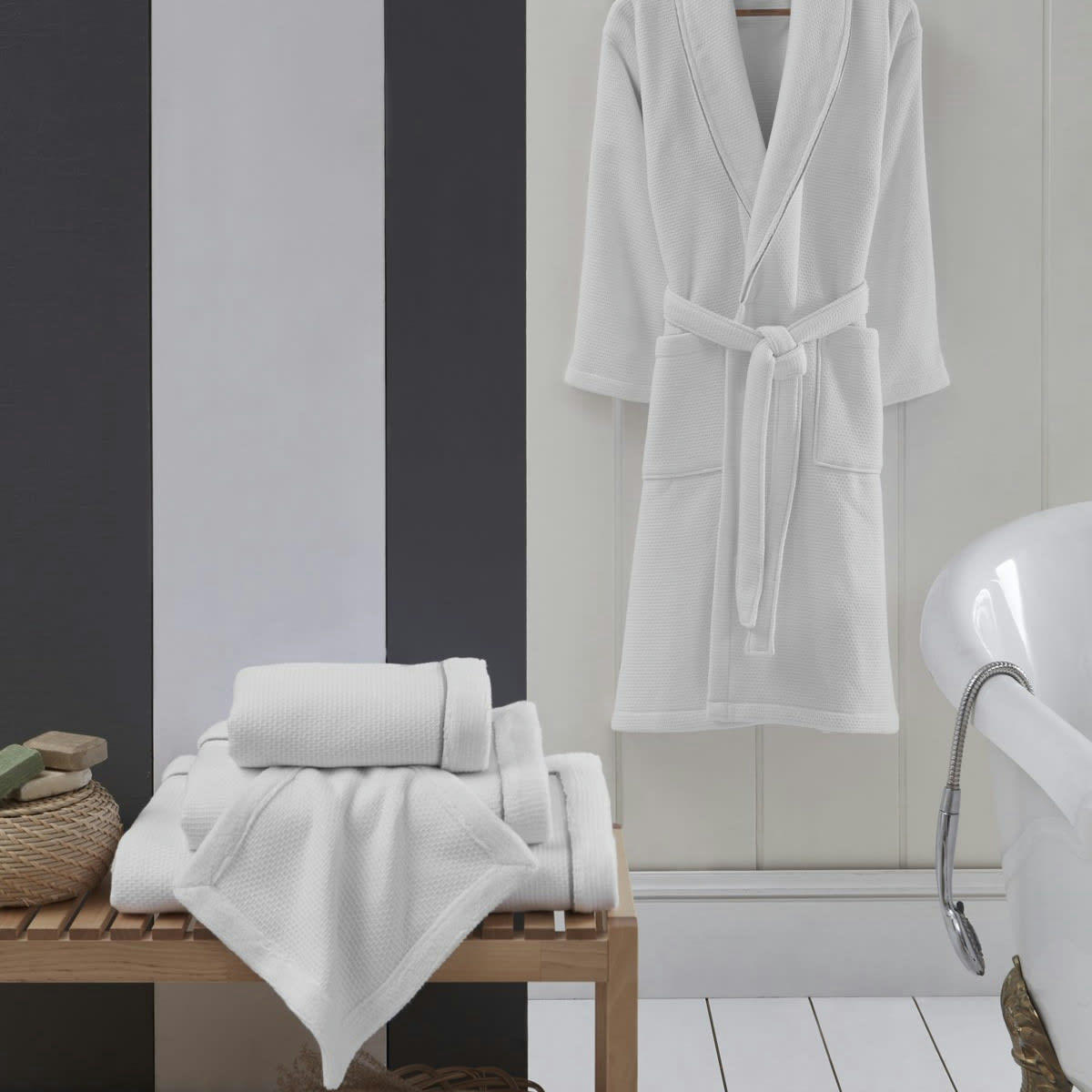 CAP FERRET - Maxi drap de bain double face  blanc  100x180 cm