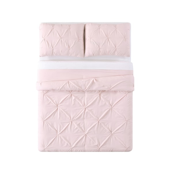 Truly Soft Pinch Pleat Solid 3 Piece Duvet Set