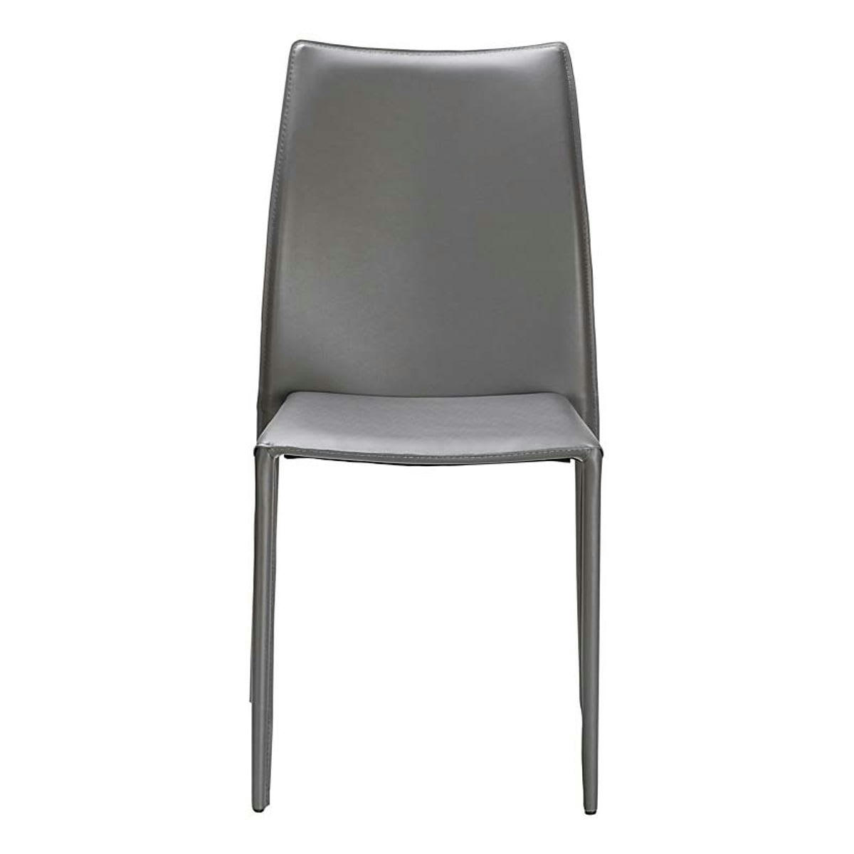 SOLÈNE - Chaise de repas en cuir reconstitué grise