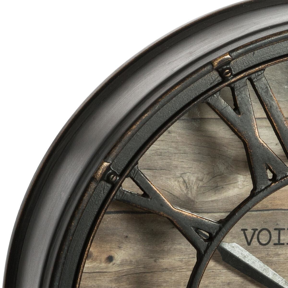 Clock , metal "Robin" Brown, D.20 cm