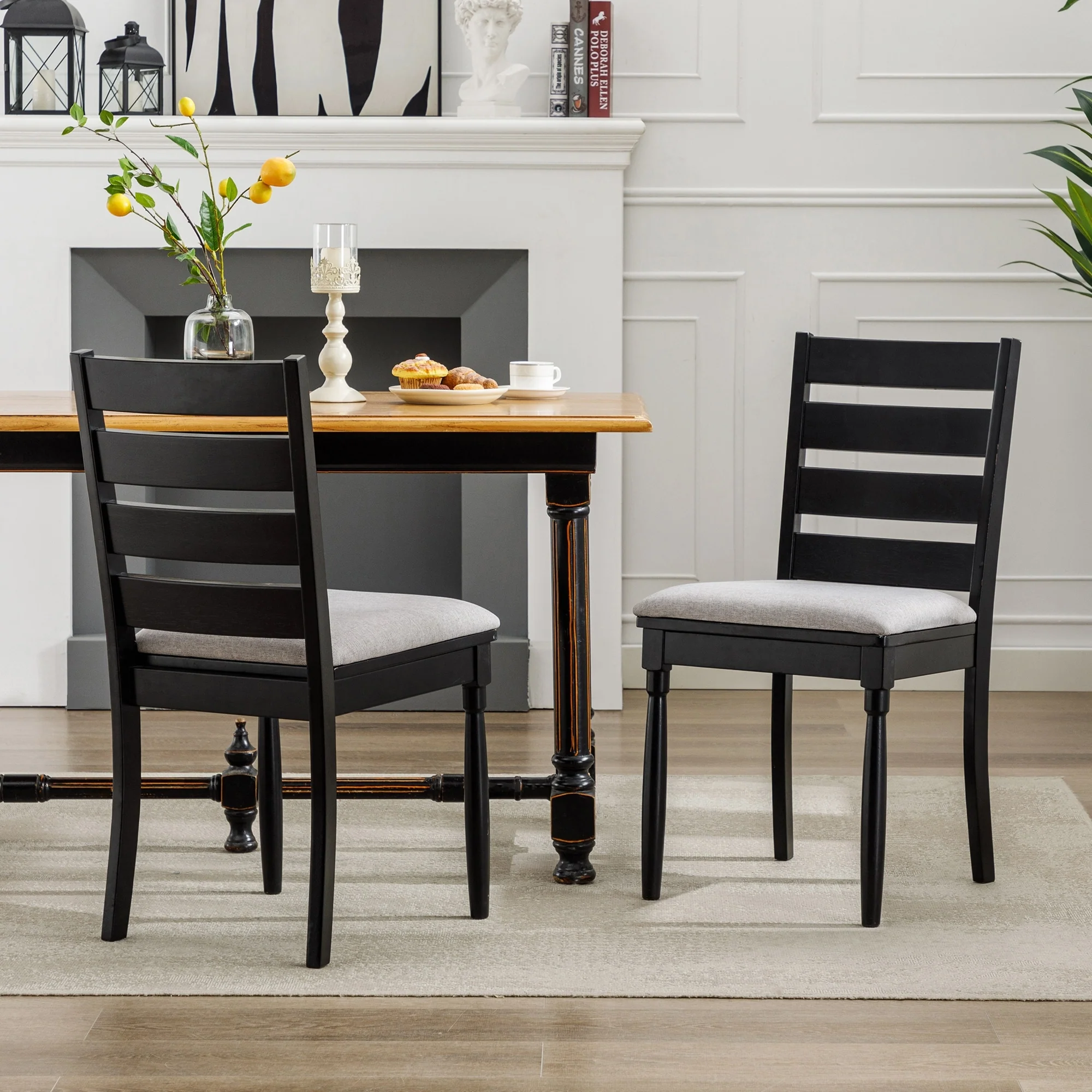 Ladder Back Wooden Dining Chairs