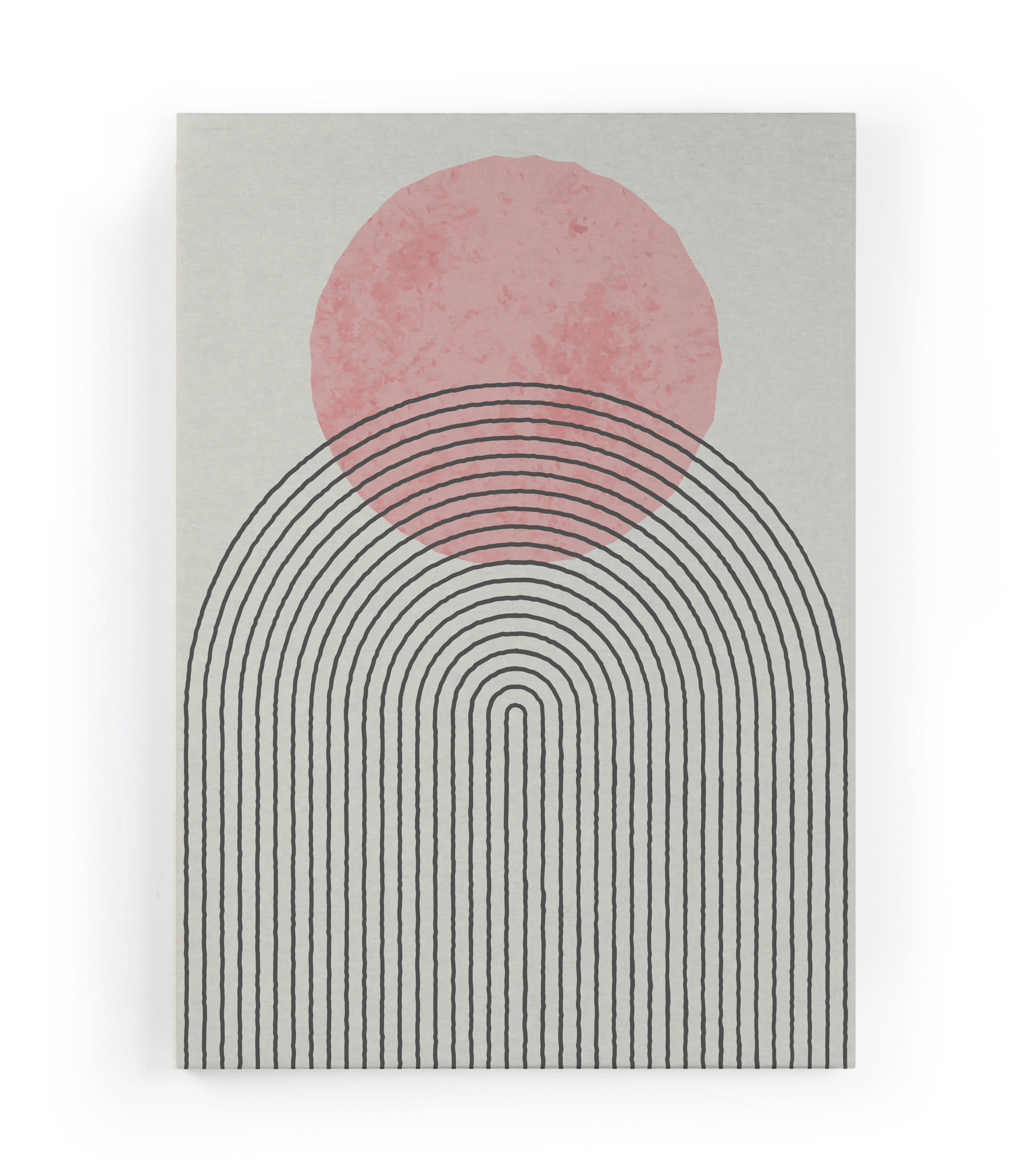 PINK GEOMETRIC - Peinture sur toile 60x40 imprimé HD rose géométrique