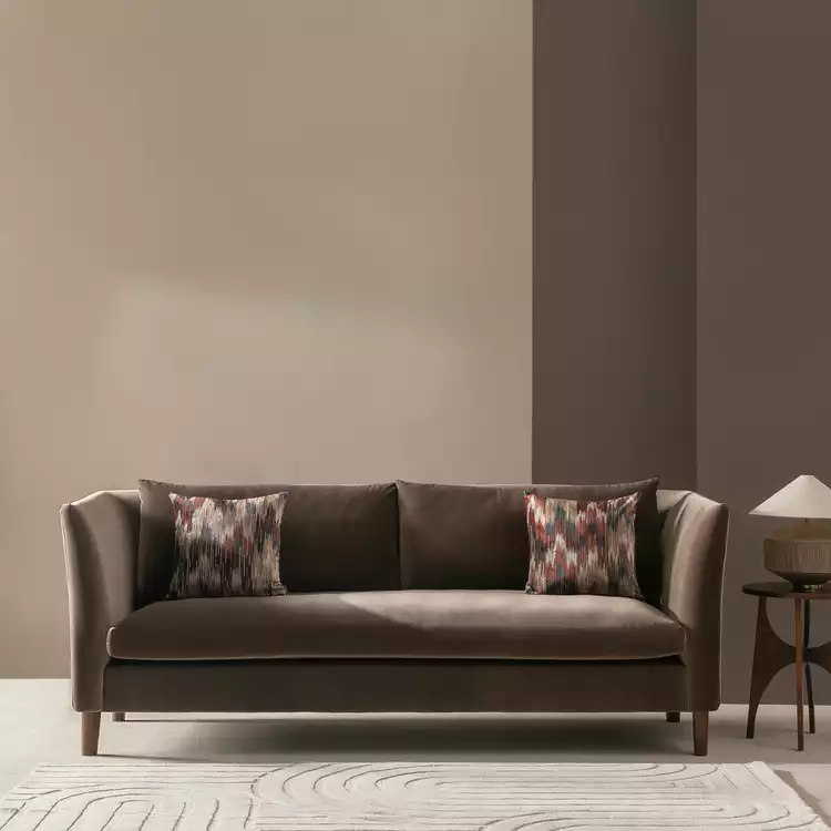 Habitat Hawley Velvet 3 Seater Sofa - Brown