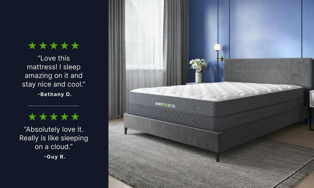 GhostBed Luxe Memory Foam Mattress, 13-in