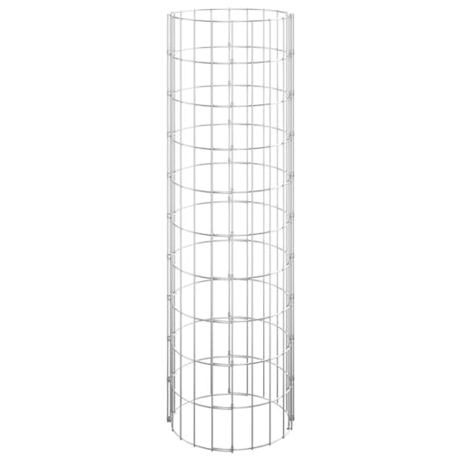 NNEVL Circular Gabion Raised Beds 3 pcs Galvanised Steel &Oslash;30x100 cm