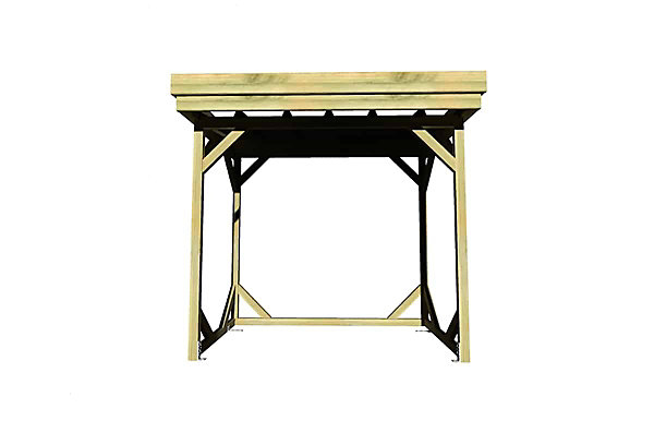 ABRI Bûches en Bois - 2,8m2 - 2,15x1,31m - Pin Sylvestre traité Autoclave - Surface Int : 1,8m2 / 3 stères