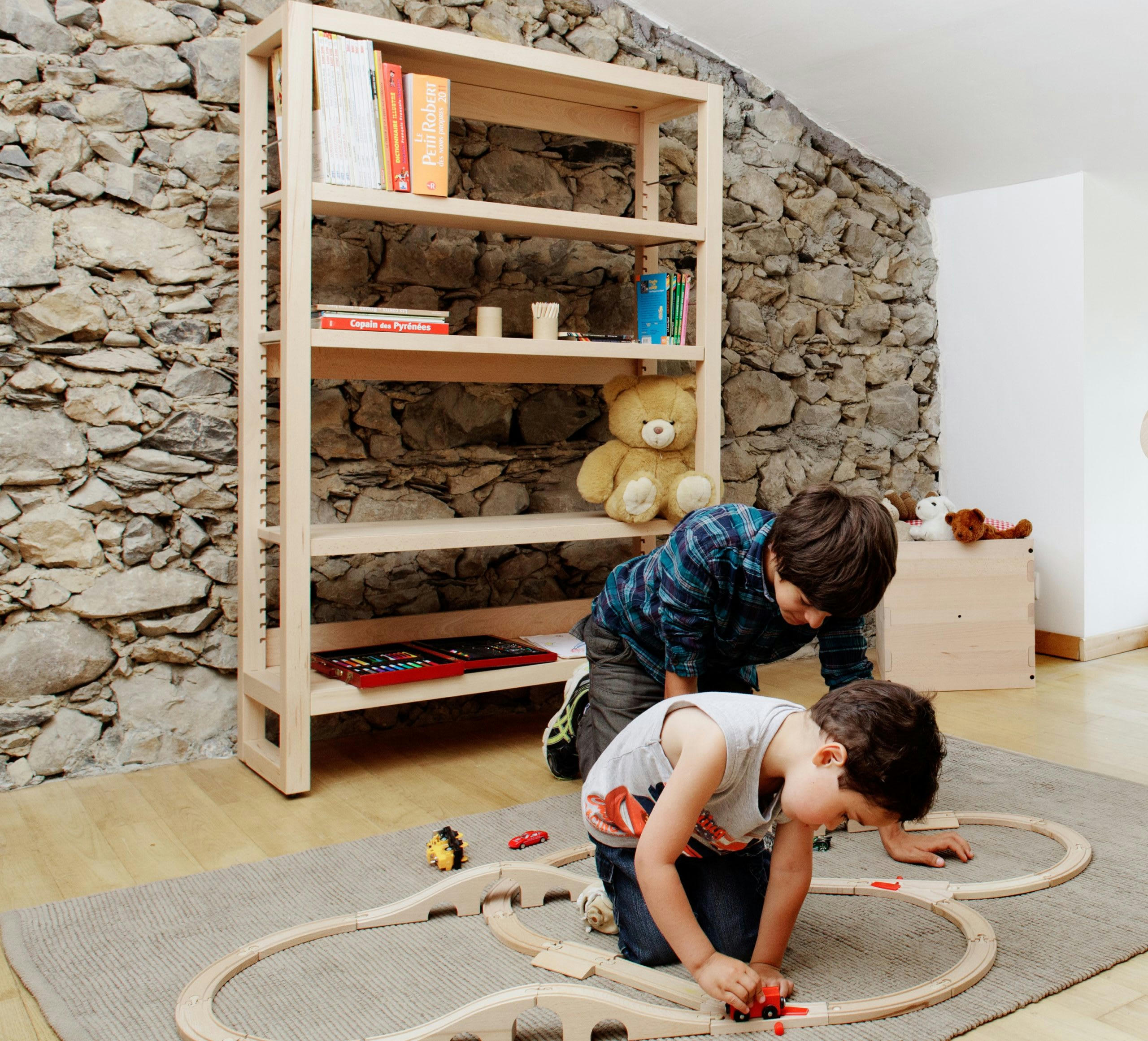 SELVA - Etagere en bois des Pyrénées 3 tablettes réglables, vernie