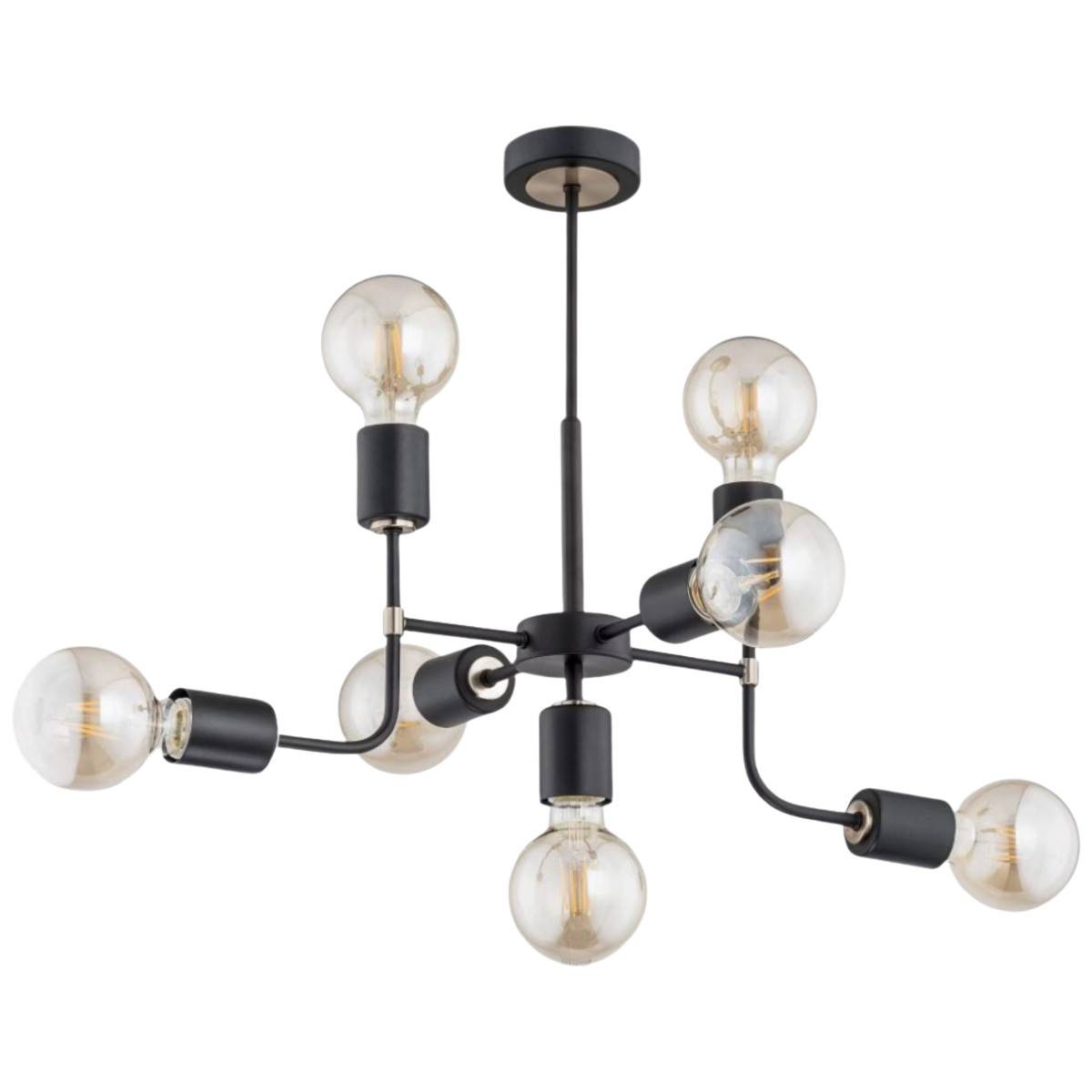 Lampa wisząca czarno-przezroczysta-złota TRANSFORMERS 7xE27x60W Alfa