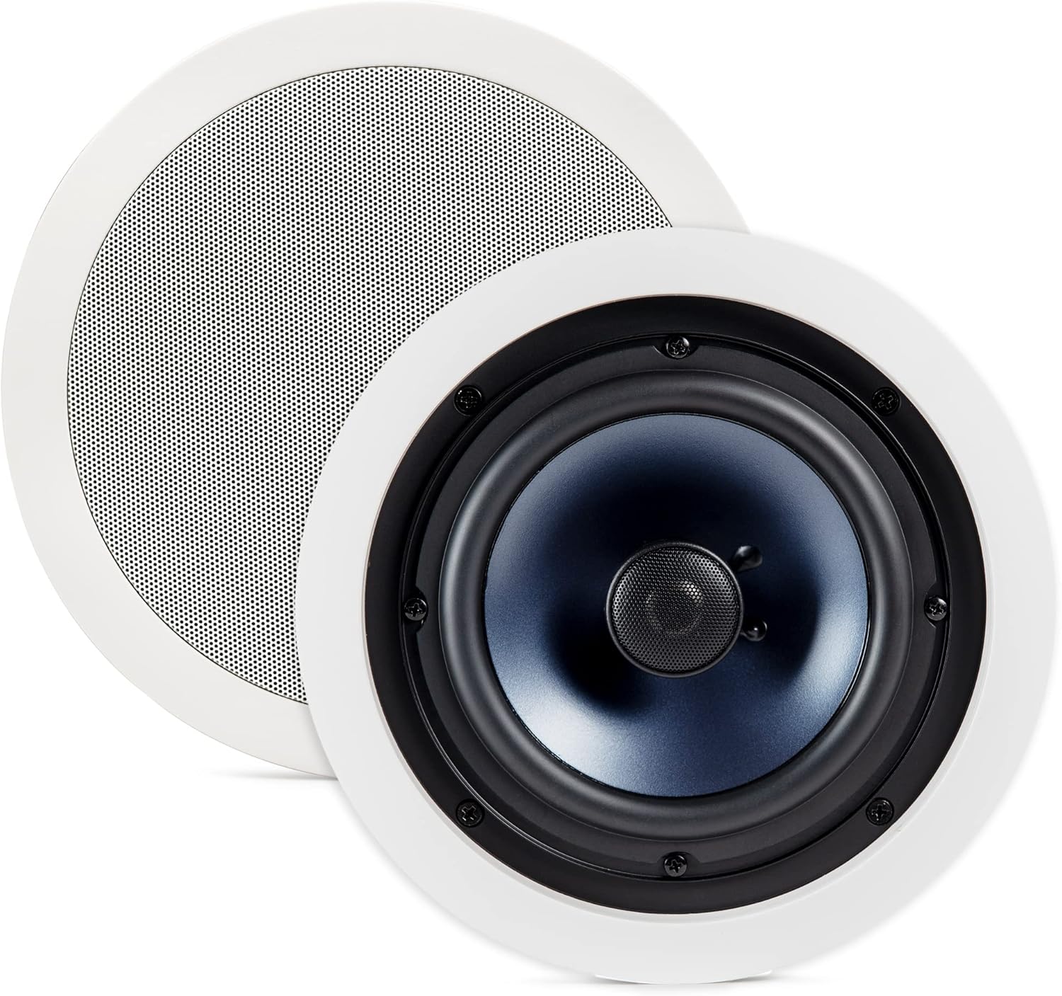 Polk Audio RC80i 2-Way Premium In Ceiling Speakers 8 Round Perfect for Damp and Humid Indoor/Outdoor Placement - Bluetooth Ceiling Speakers, 1 Pair