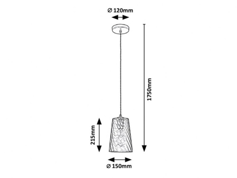 Lampa wisząca złoto-niebieska Azurine 1xE27x40W wym: 175x15x15 cm Rabalux