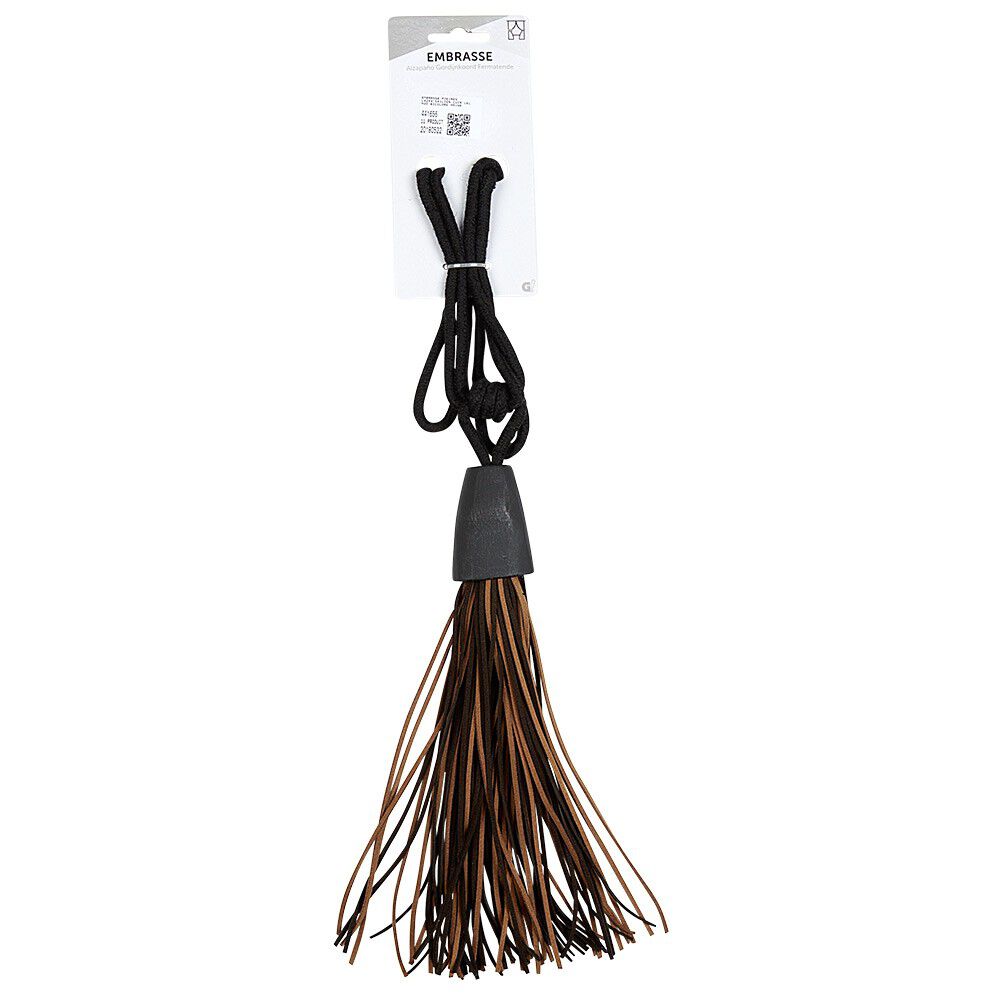 Embrasse corde et lien bicolore marron et noir
