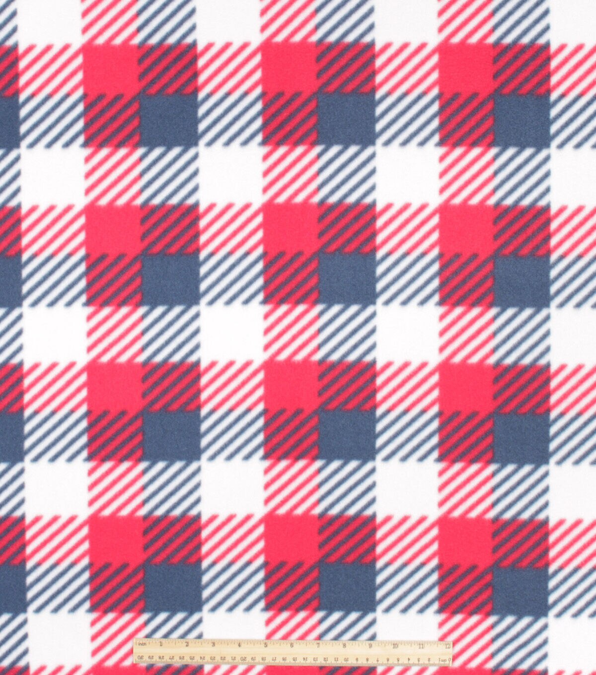 Patriotic Plaid Blizzard Prints Fleece Fabric