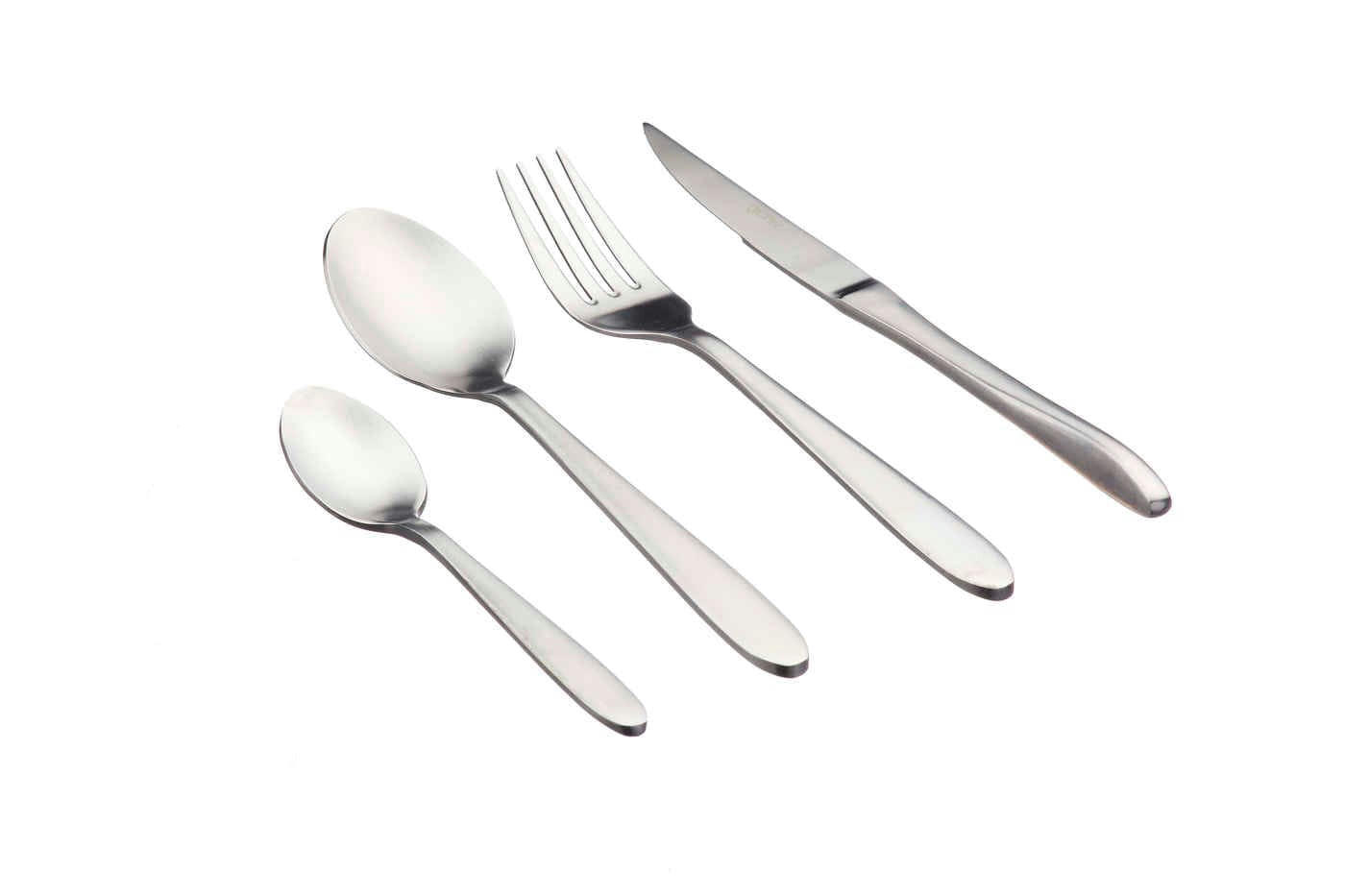 NUDE - Lot de 24 couverts de table en inox argent