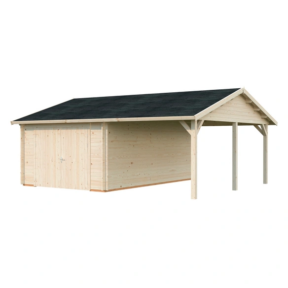 Garage »Roger«, Aufstellmaße BxTxH: 703 x 619 x 316 cm, Blockbohlensystem, Holz