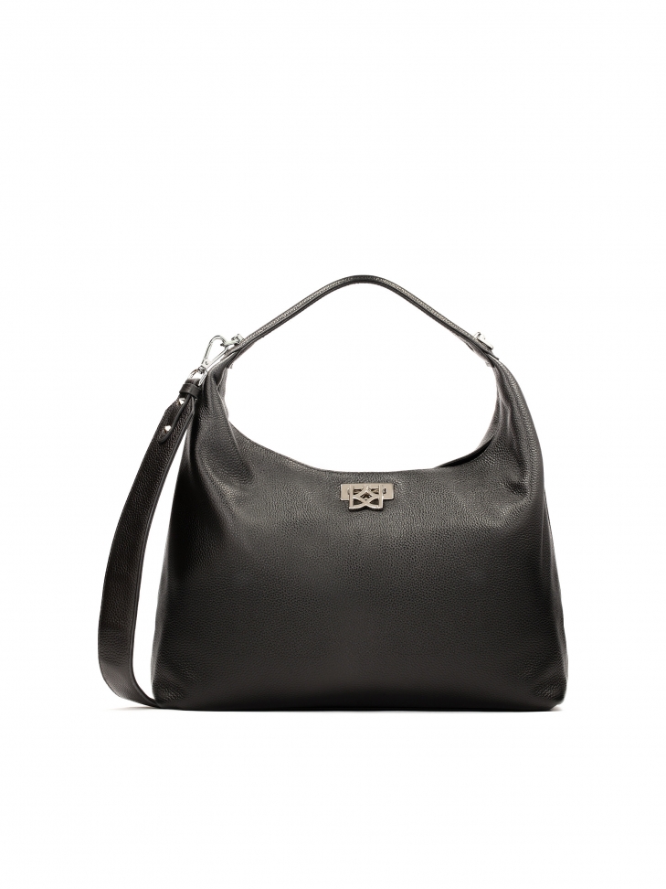 Black handbag with a loose fit