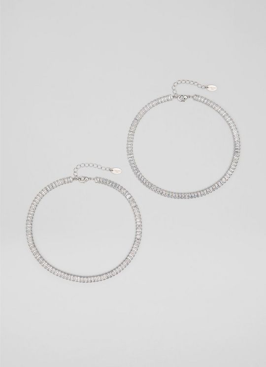 Loura Metallic Crystal Baguette Shoe Chain