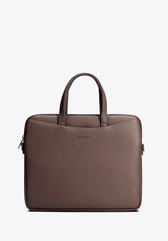 Torba na laptopa z ekoskóry 13–14 cali brązowa