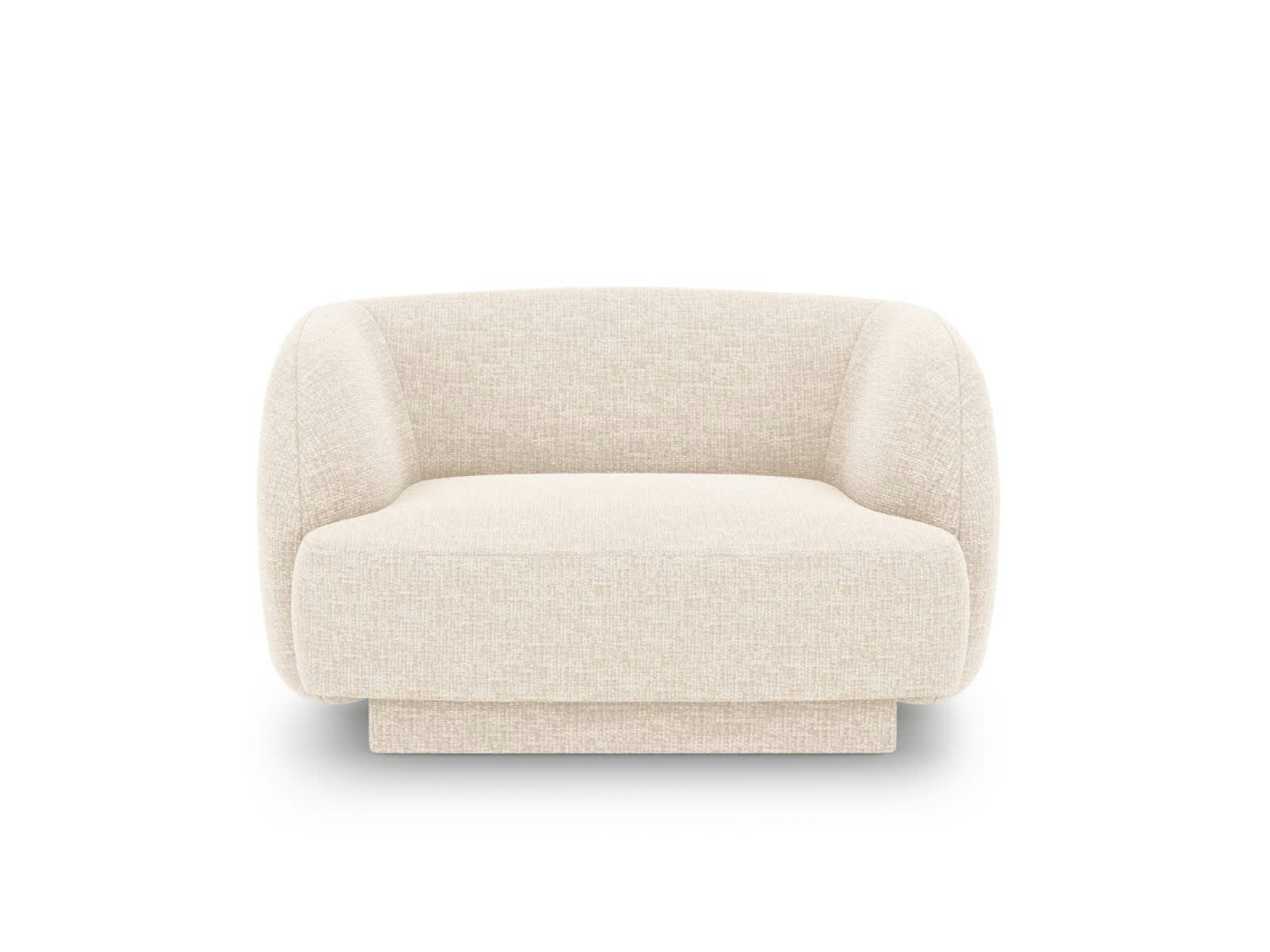 MILEY - Fauteuils en tissu chenille beige clair