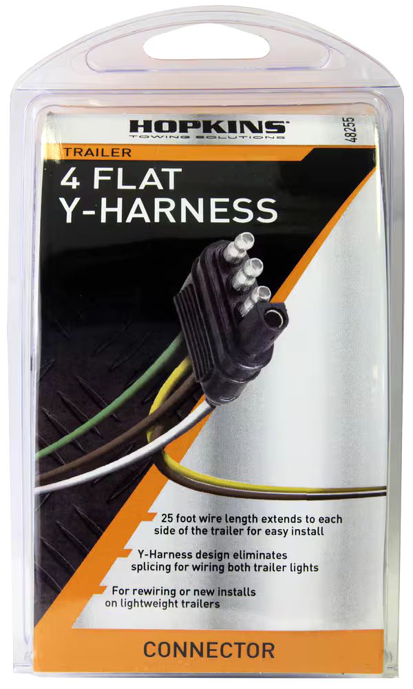 Hopkins Towing Solution 4 Wire Flat Y-Harness, 25-ft