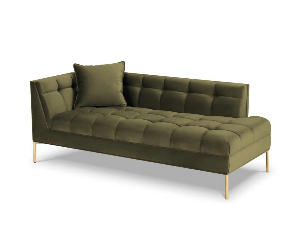 KAROO - Méridienne droite velours vert